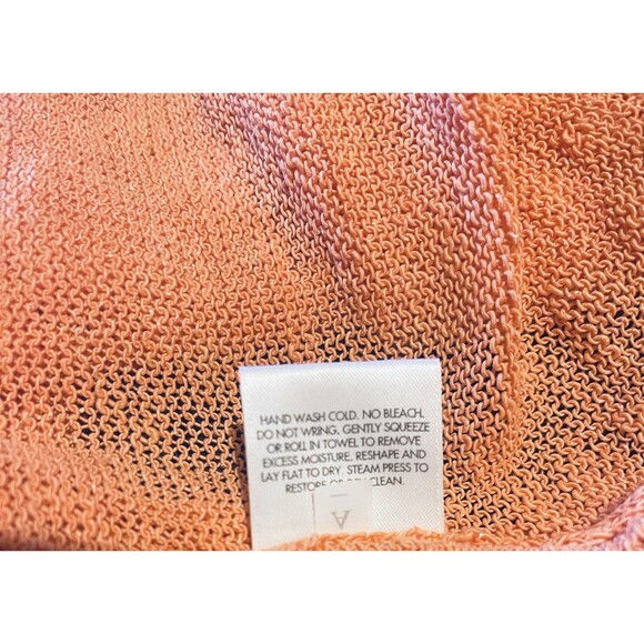EILEEN FISHER coral orange linen blend open front cardigan Sz M - Picture 9 of 9